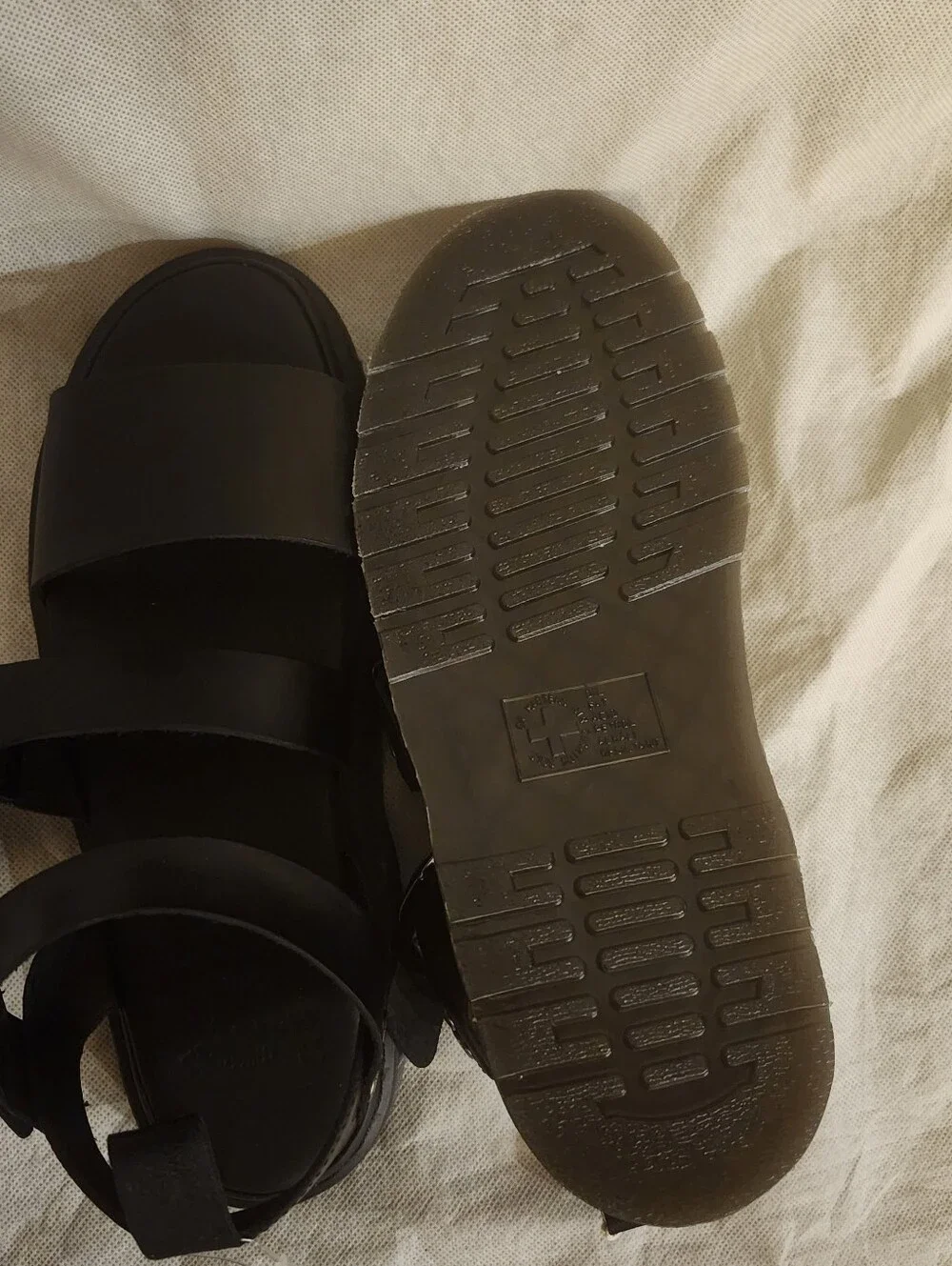 Dr. Martens Black Triple-Buckle Platform Sandals